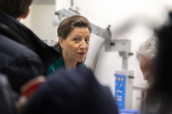 Candidate Agnes Buzin during the municipal elections in France, Paris.