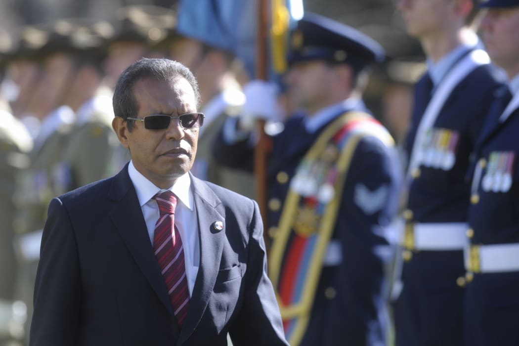 Timor-Leste President Taur Matan Ruak receives a ceremonial welcome during a visit to Australia