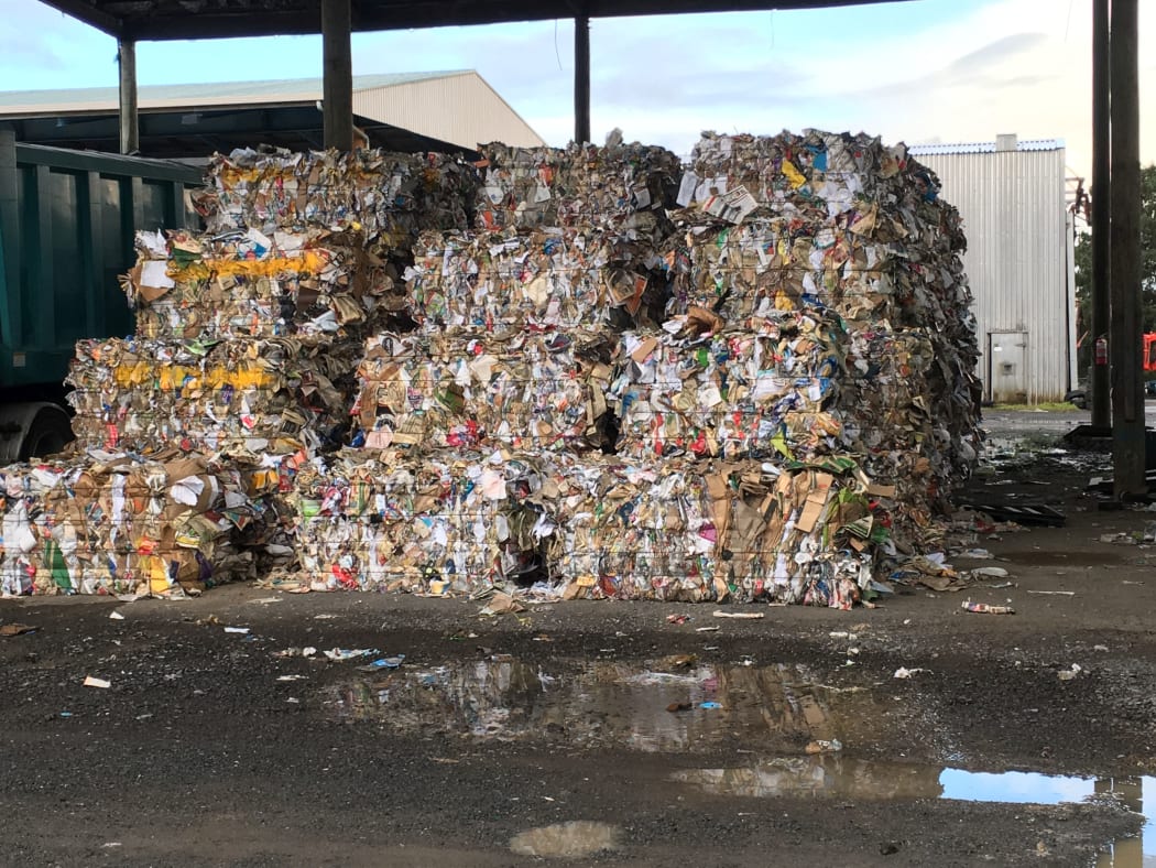 Plastic stockpile at Thames Coromandel