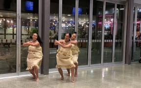 Tulou Dance members, Ufitia Sagapolutele, Fuaao Tutulu Faith Schuster and Lyncia Muller perform a sneak peak of their show Tinā.