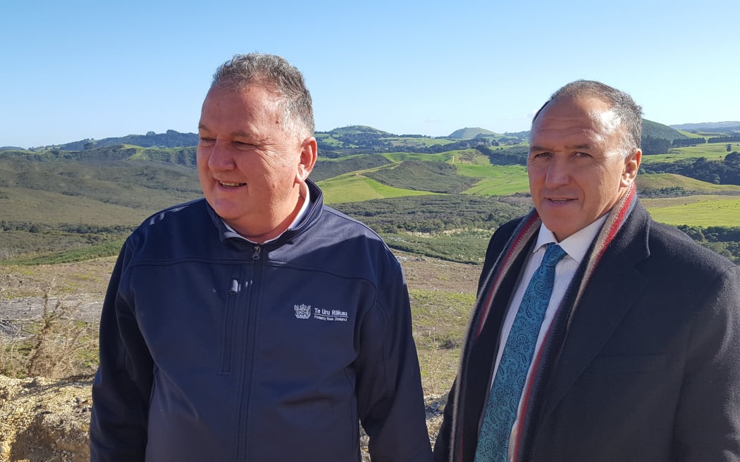 Shane Jones and Pita Tipene at the Ngāti Hine joint venture launch on May 31.