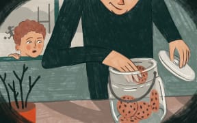 Person caught with their hand in the cookie jar