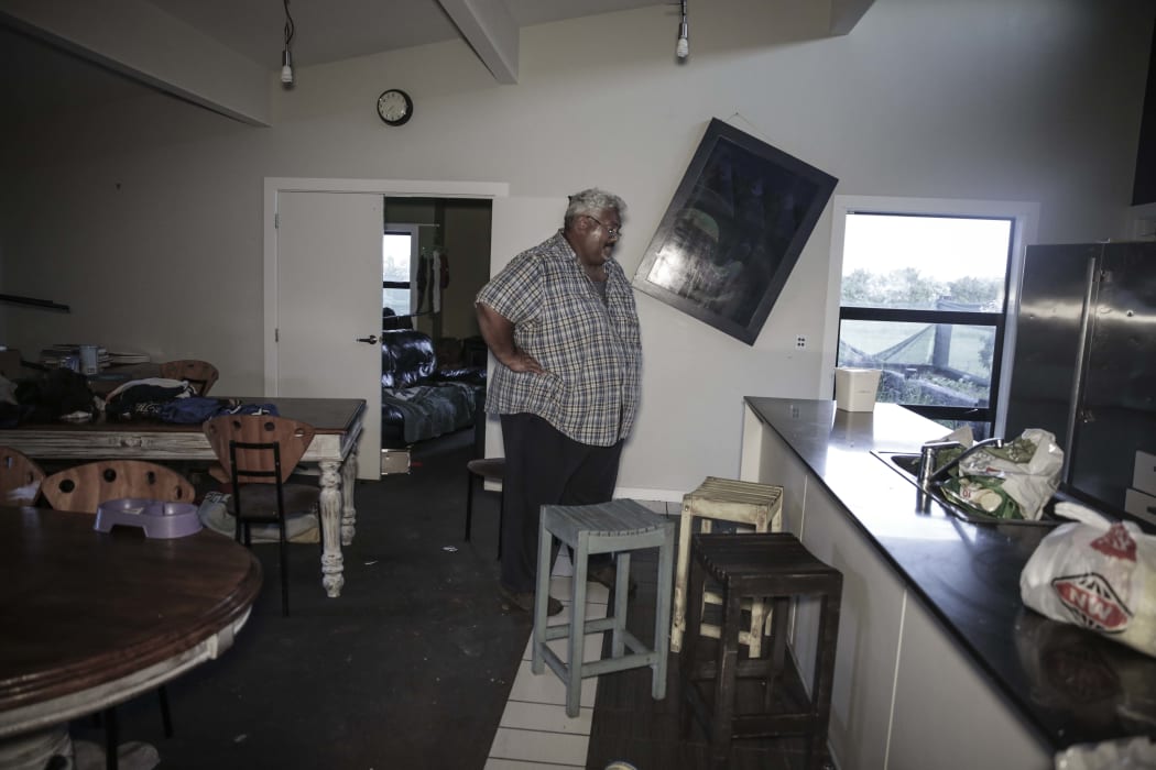 Mark Solomon in s family home of 16 people was badly damaged in the quake.