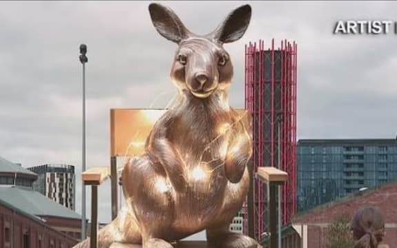 A mockup of the proposed Michael Parekowhai artwork for Melbourne