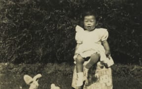 Helene at Utiku, one year old, circa 1950 Photo courtesy Wong family