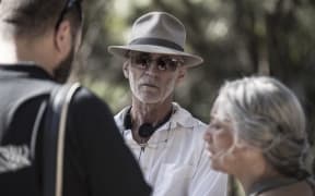 Lee Tamahori with Nancy Brunning on the set of Mahana