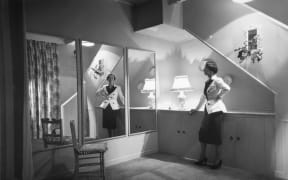 Interior of the Emma Knuckey fashion shop, Darby Street. 1951.