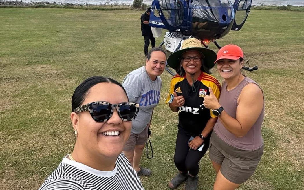 Denise Kamizona loading up essential supplies and resources from Raukokore to be sent over to Matakaoa.