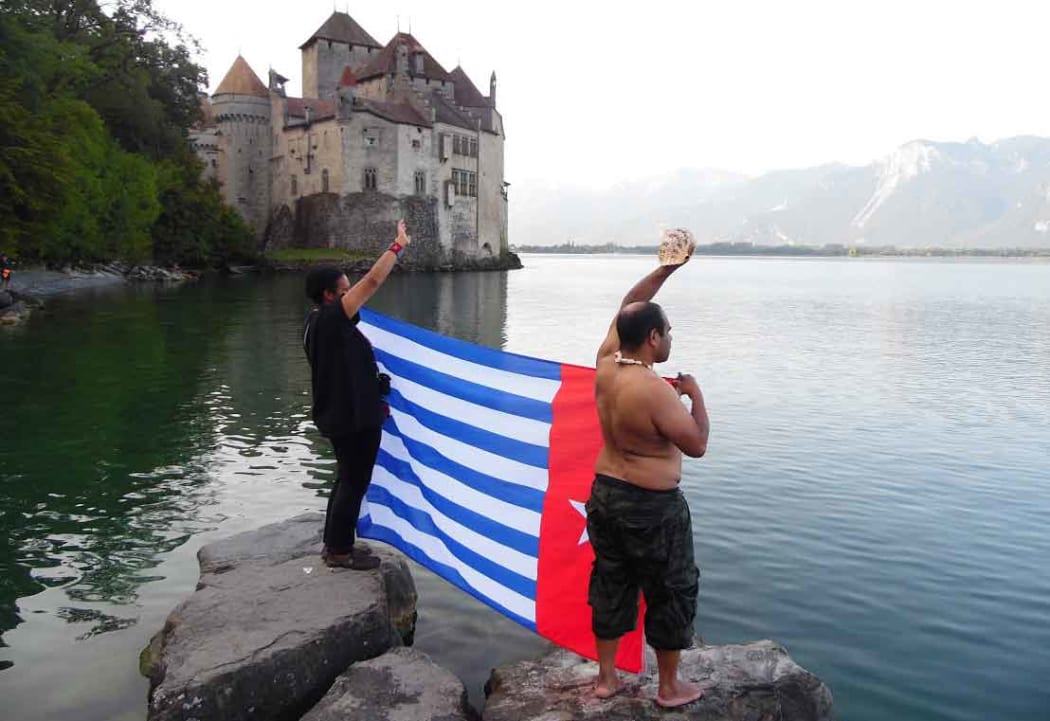 The Free West Papua Campaign at Lake Geneva.