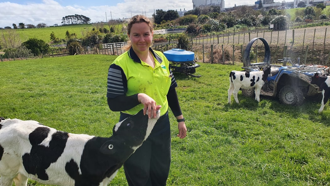 Sarah Tulloch rears the calves on the Gibson Farm