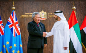 Enele Sopoaga meets Sheikh Abdullah bin Zayed al-Nahyan