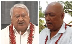 Former prime minister Tuilaepa Sai'lele Malielagaoi (left) and Lealailepule Rimoni Aiafi