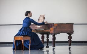 Abigail Boyle in the role of Ada, in rehearsal for the RNZB ballet The Piano.
