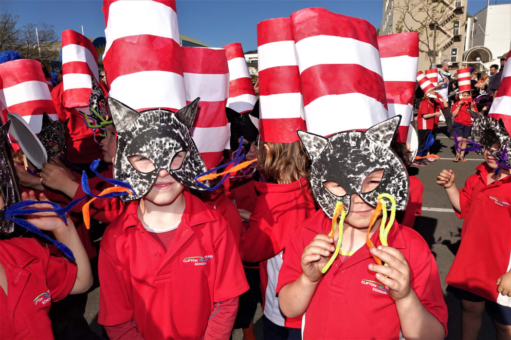 Mad Hatters of Clifton Terrace School at Nelson's 2019 mask parade.