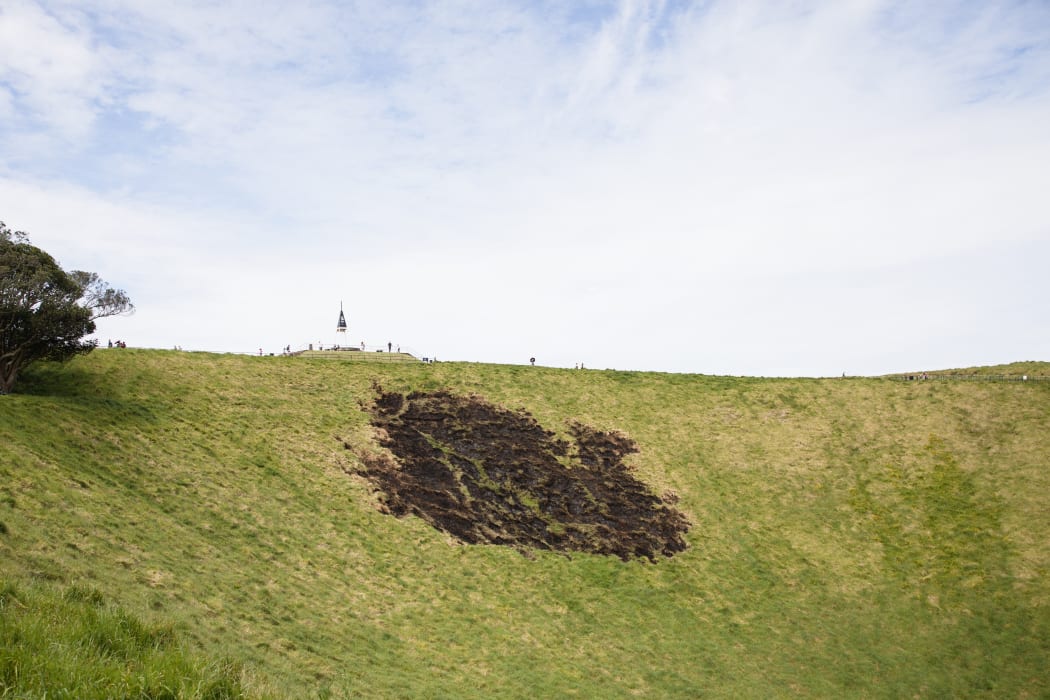 Damage on Mt Eden caused by fireworks.