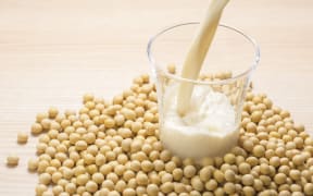 Soy milk is a plant-based drink produced by soybeans.
