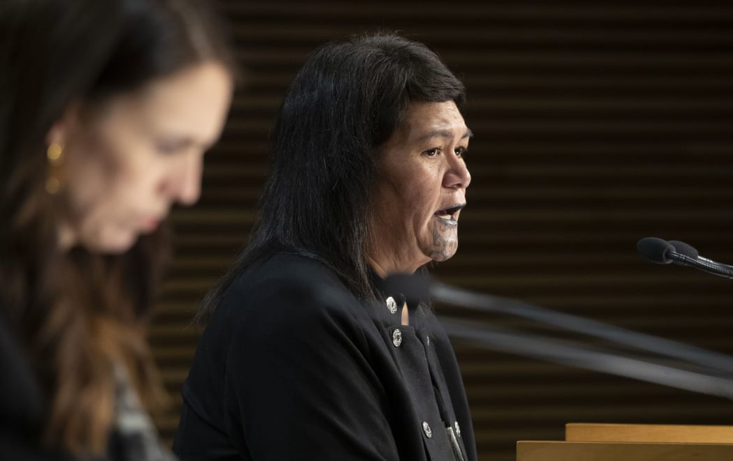 - POOL -  Foreign Affairs Minister Nanaia Mahuta during the post-Cabinet press conference with Prime Minister Jacinda Ardern, Parliament, Wellington. 07 March, 2022.  NZ Herald photograph by Mark Mitchell