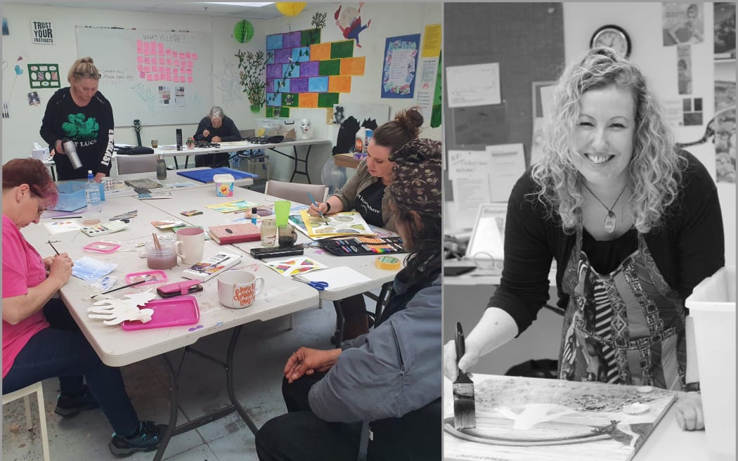 Art-East in action, right; Lis Rate-Smith