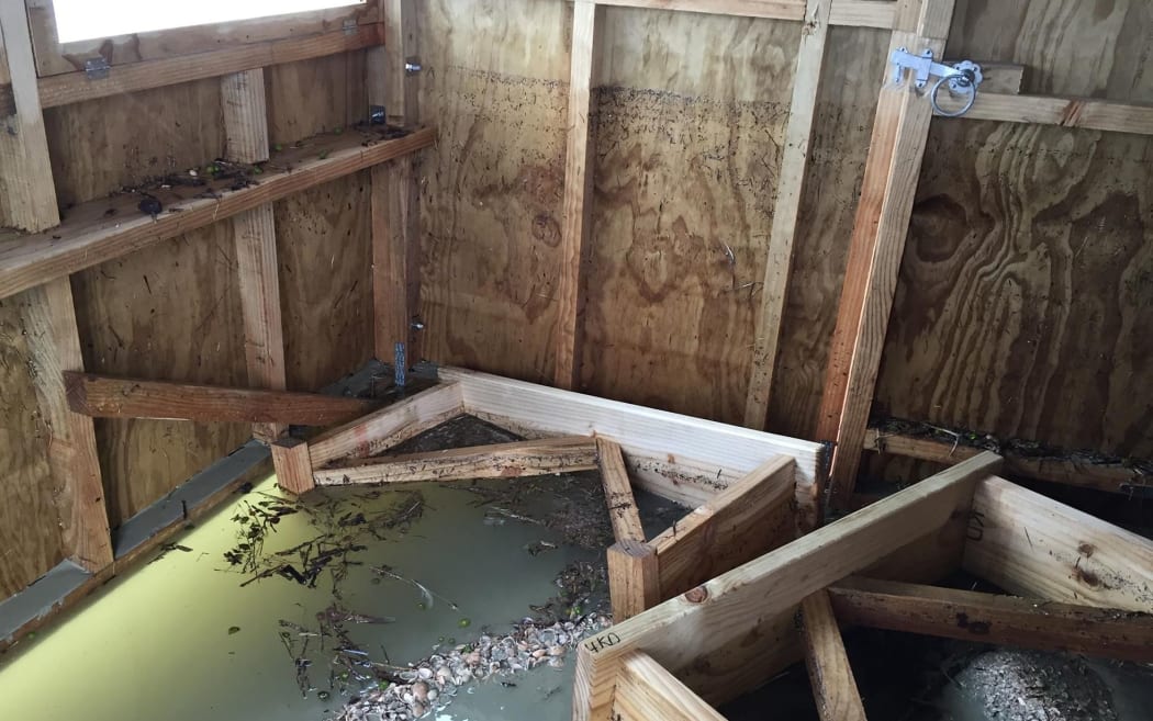 On of the flooded birding hides.