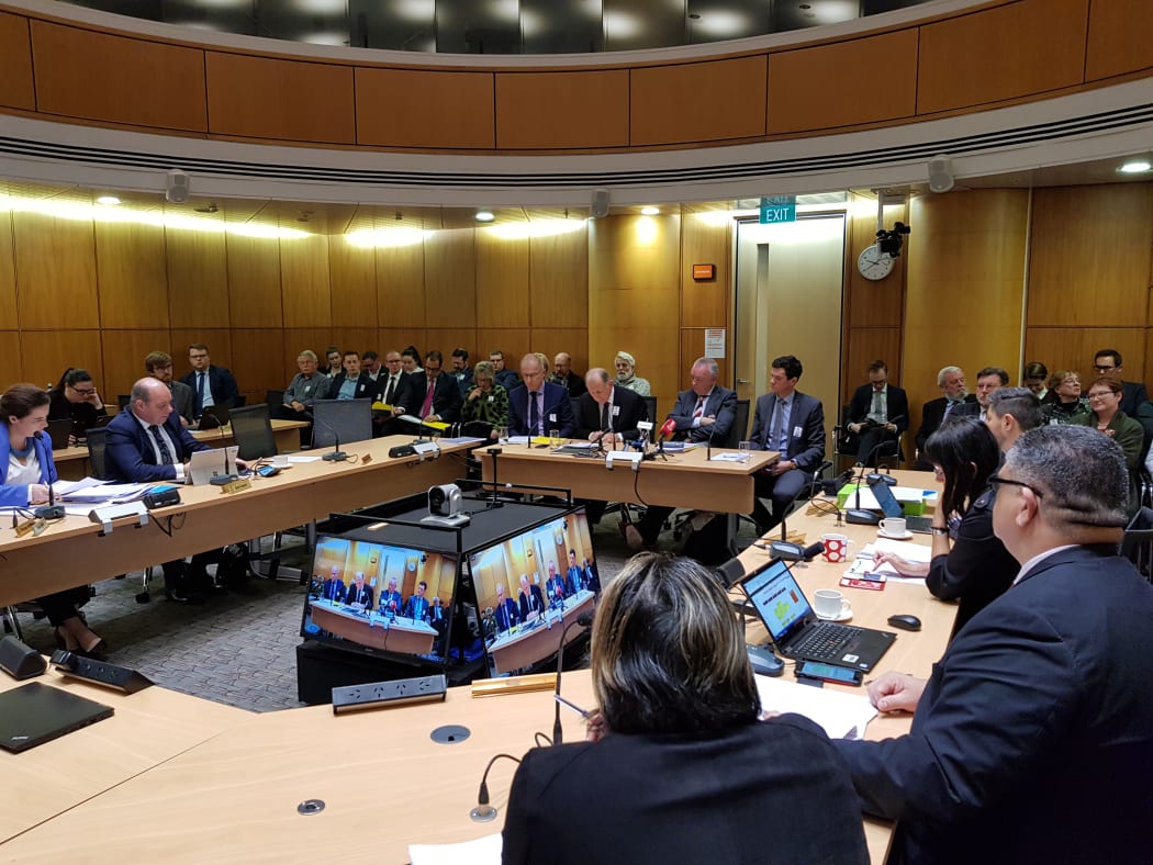 Leaders of Wellington's regional and city councils at a Parliamentary select committee.