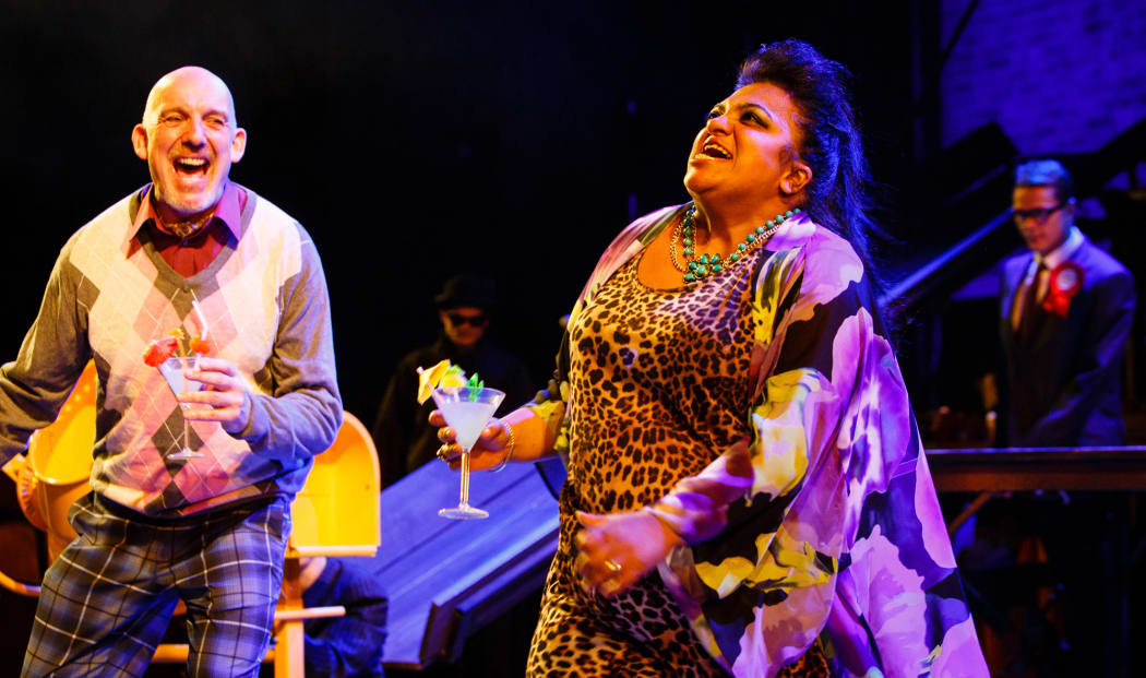 Man and woman on stage