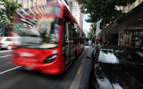 A bus on Auckland's Queen Street