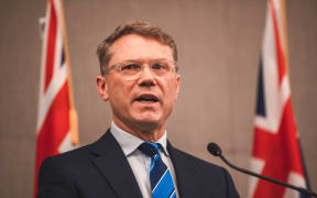 National's finance spokesperson Paul Goldsmith at the announcement of the party's economic and tax policy.