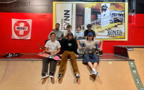 Young Guns Skate School. 
(Back row) Simon Thorp, Billy Marr, Tyler Wells and Manawa Kronfeld. 
(Front row) Jess Lord, Lenny Torrens and Adelar Scherb.