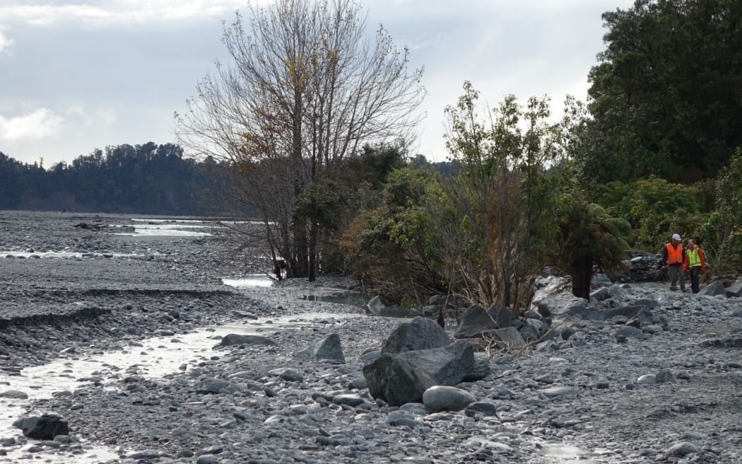 The Waiho River after last week's flooding