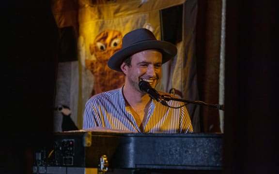 Finn Andrews on the Matapiro Hall stage