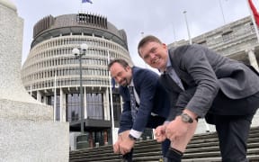 Federated Farmers board members Richard McIntyre and Wayne Langford have dusted off their rugby boots for the match.