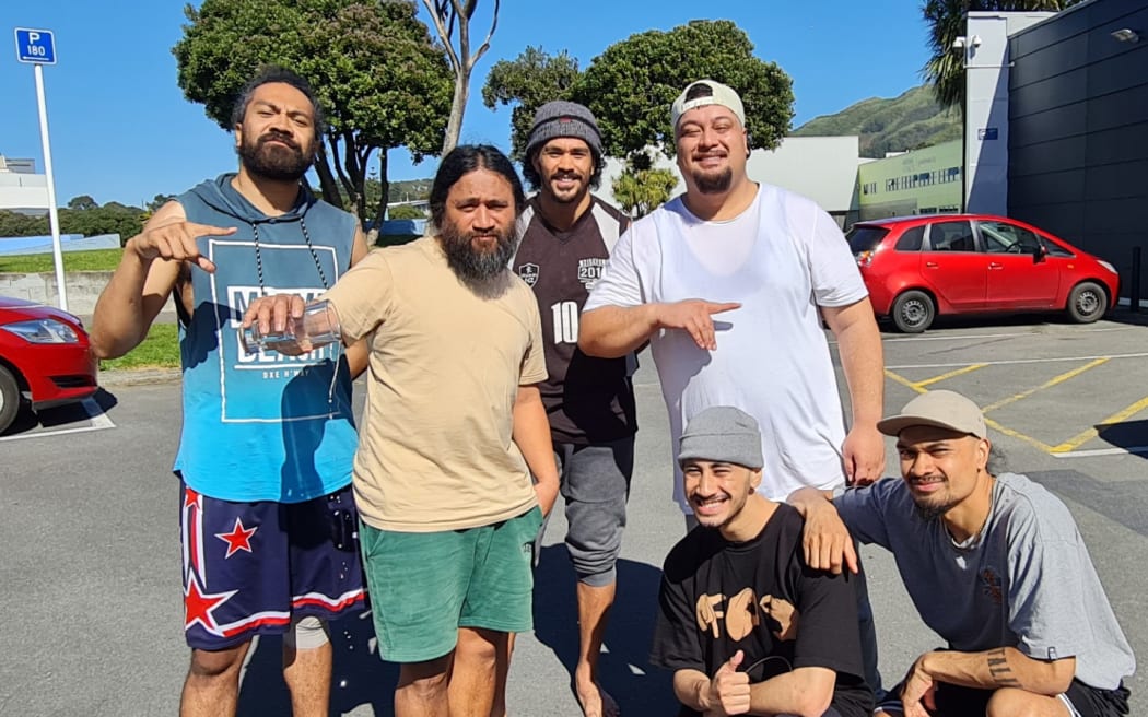 Cast of 14 Malone Road - from left to right beginning from the back, Aisea Latu, Andy Tilo-Faiaoga, Tupua Tigafua, Onetoto Ikavuka, Villa Junior Lemanu and Aloali'i Tapu.