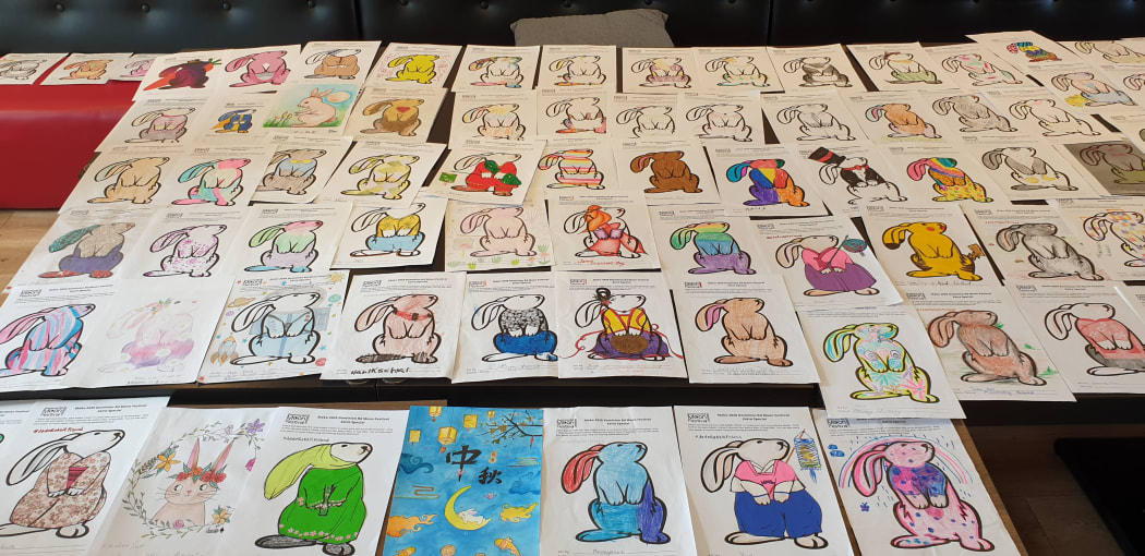 Rabbit posters for the Moon Festival.