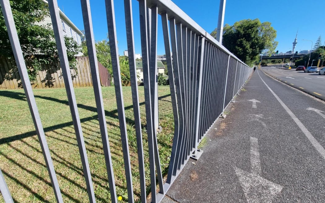 Scene of an electric scooter crash on Ian McKinnon Drive in Auckland's Eden Terrace.