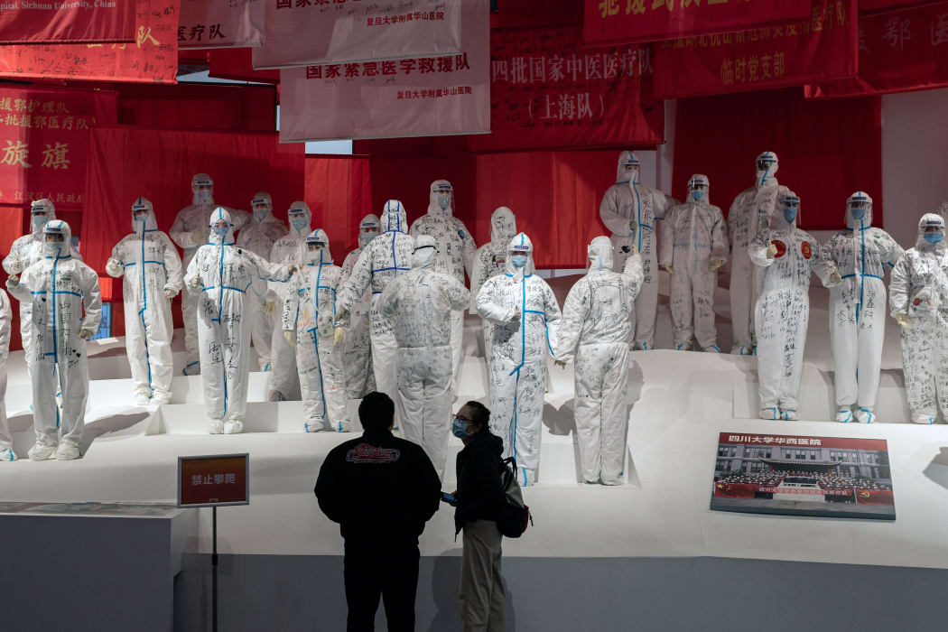 An exhibition has been created about Chinas fight against the Covid-19 coronavirus at a convention centre in Wuhan previously used as a makeshift hospital for patients.