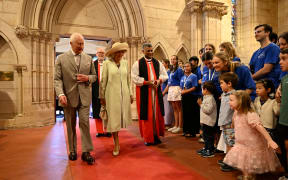 Britain's King Charles III and Queen Camilla arrive to attend a Sunday morning service at St Thomas' Anglican Church in Sydney on October 20, 2024, during their six-day royal visit to Sydney and Canberra.