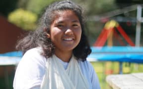 Alvira Repia-King recovers at home in Oamaru after being attacked by what is believed to be a sevengill shark at Friendly Bay on Sunday afternoon.