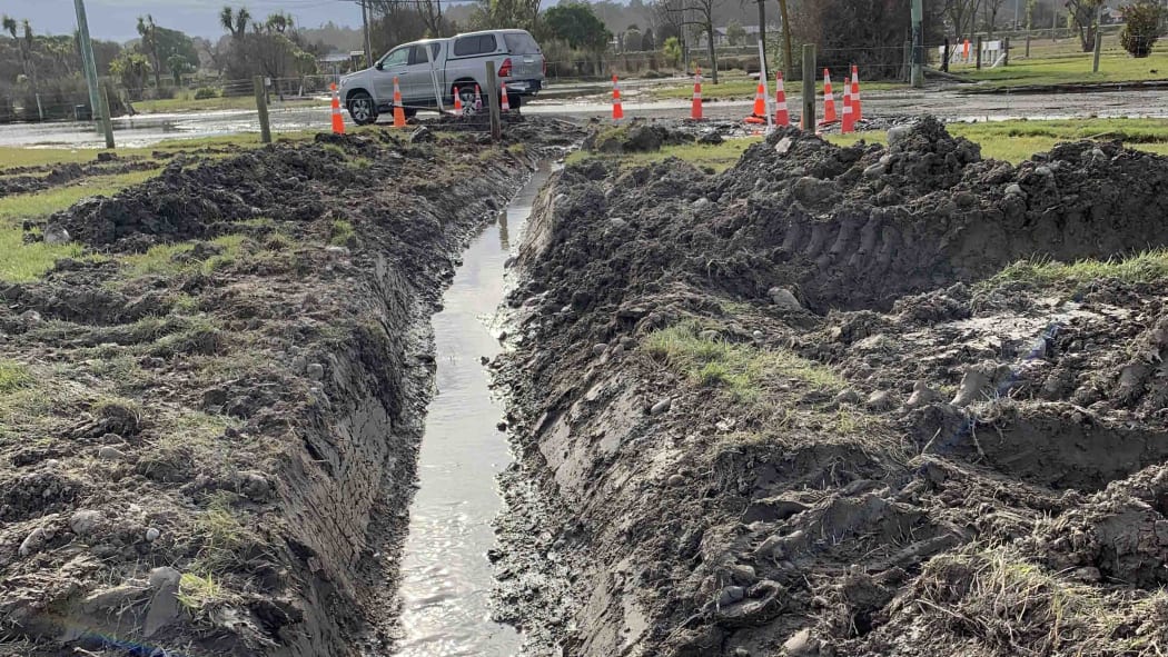 Cllr Phil Mauger dug the trench to ease flooding risk in the area which is in the red zone of Christchurch