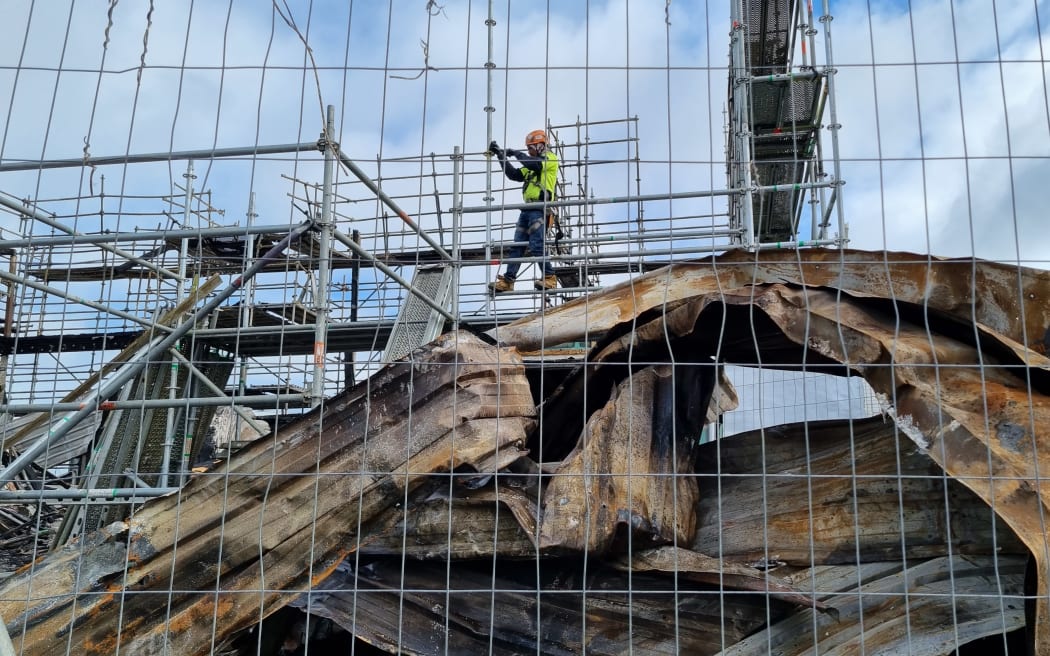 Fire damage at Kainga Ora site at Huntington Park in Auckland