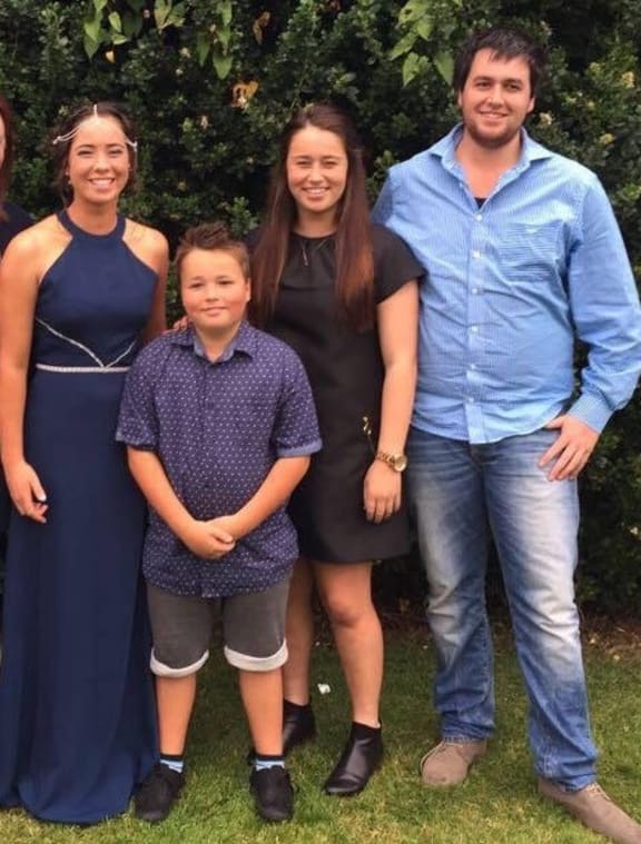 Bailley Unahi, third from left, with her siblings.