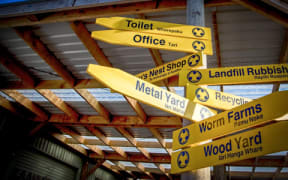 A sign post at Xtreme Zero Waste.