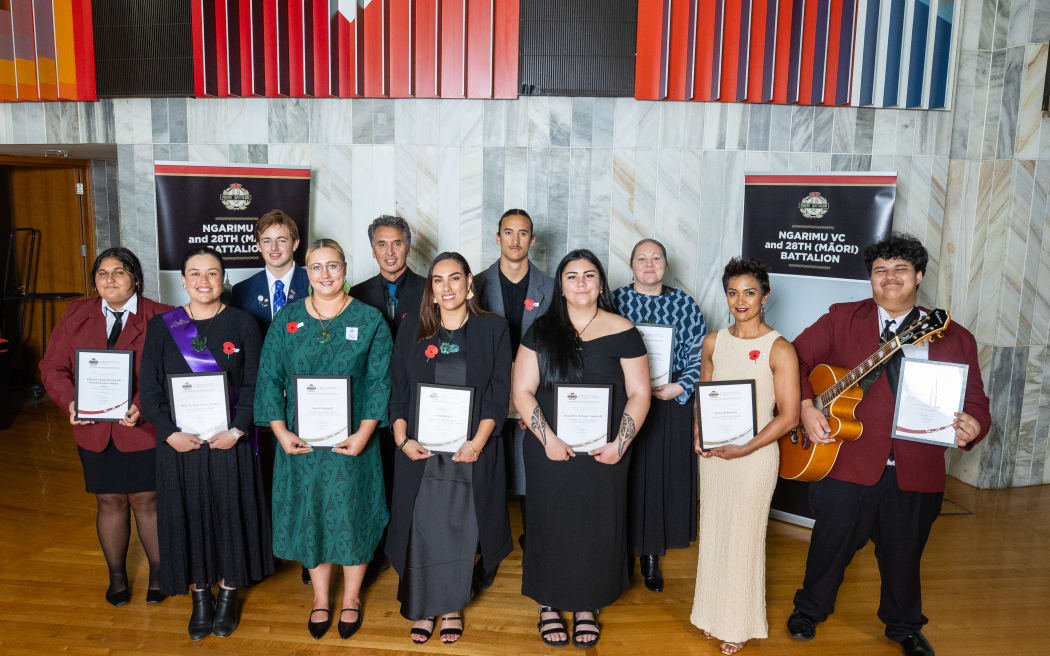 The 2025 recipients of the Ngarimu VC and 28th (Māori) Battalion Memorial Scholarship.