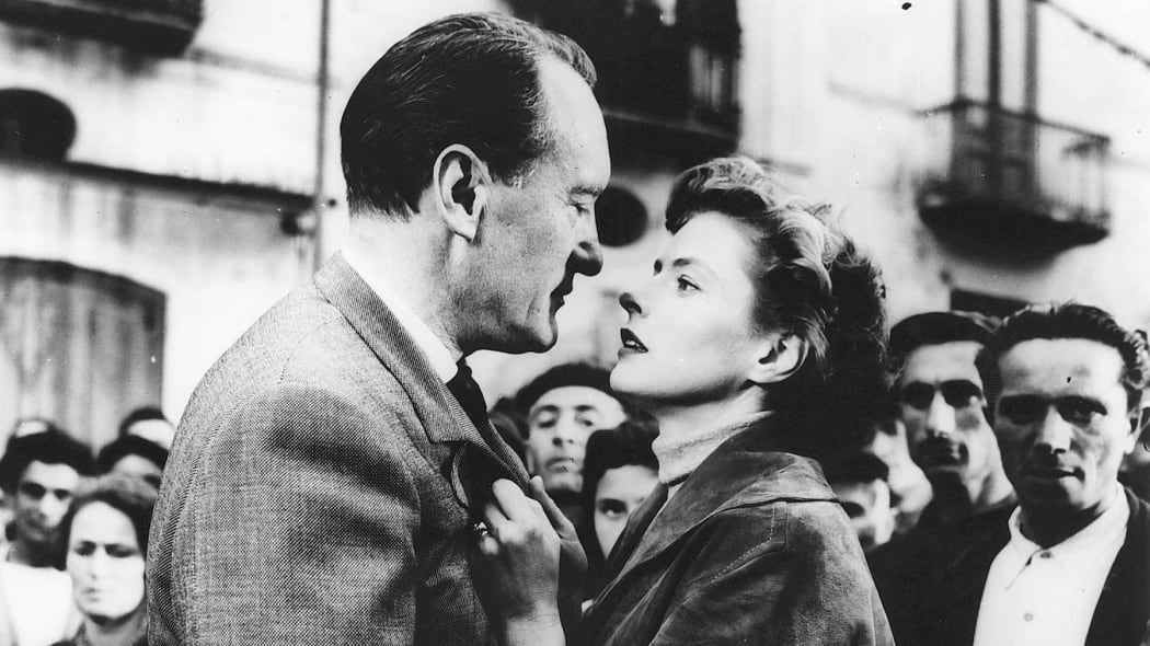George Sanders and Ingrid Bergman in an iconic moment from Rosselini’s Voyage to Italy (1954)