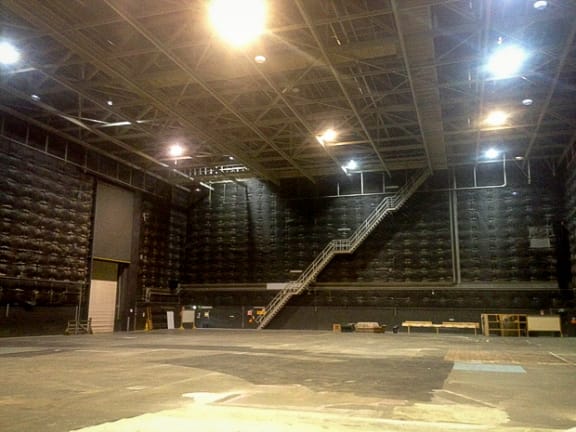 An empty studio at Auckland Film Studios in Henderson.