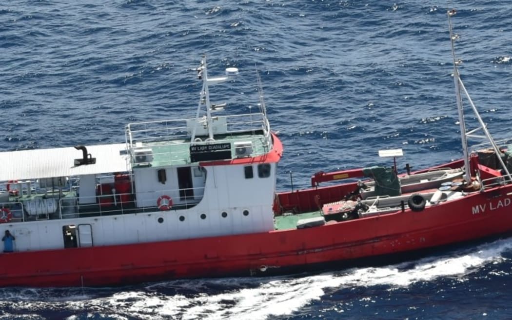 Kiribati search and rescue vessel MV Lady Guadalupe was dispatched to bring the two men to safety.
