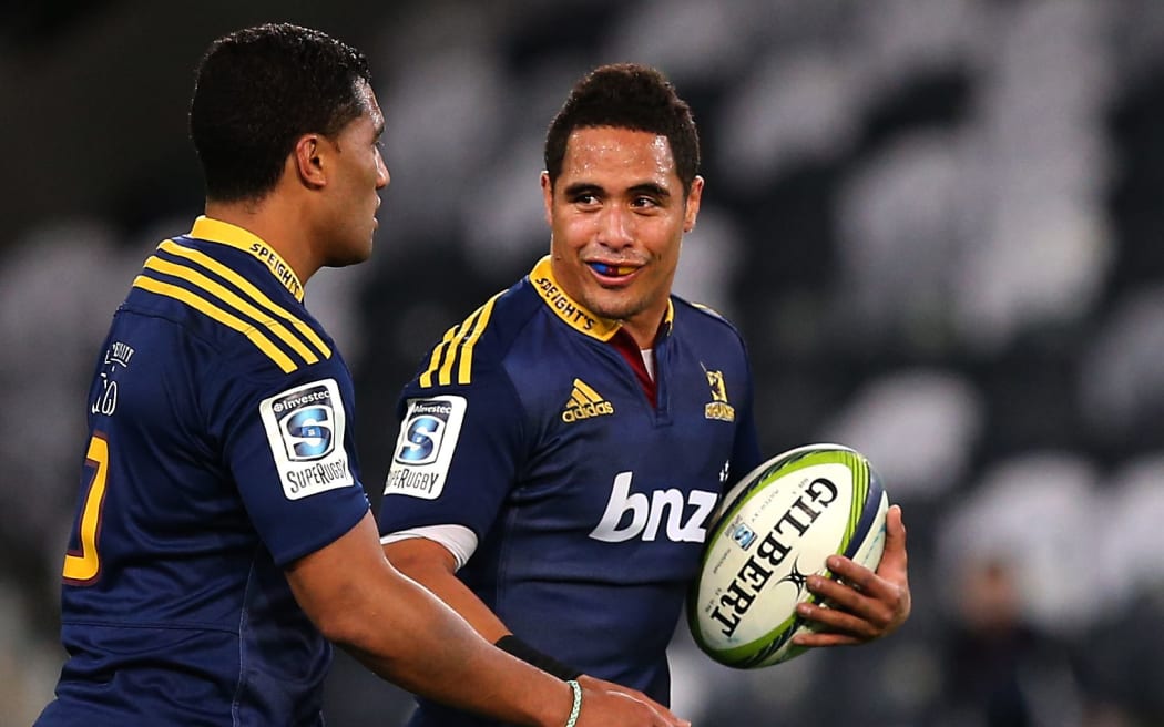 The form of Lima Sopoaga (L) has raised calls for him to become an All Black like Aaron Smith