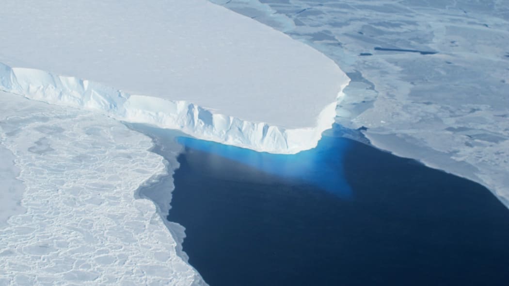 This undated photo courtesy of NASA shows Thwaites Glacier in Western Antarctica.   A major ice sheet in western Antarctica is melting, and its collapse is predicted to raise global sea level nearly two feet (61 centimeters), scientists said May 12, 2014.
