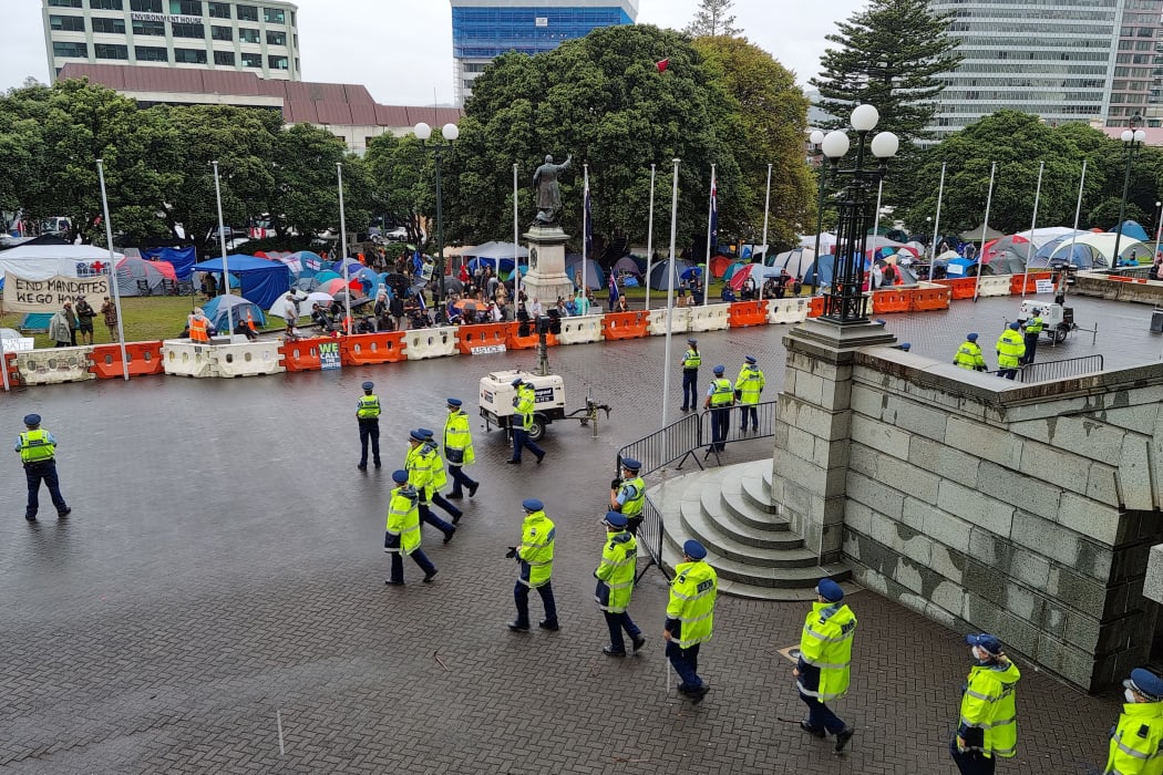 Convoy protest Parliament Wellington - day five on 12 February 2022