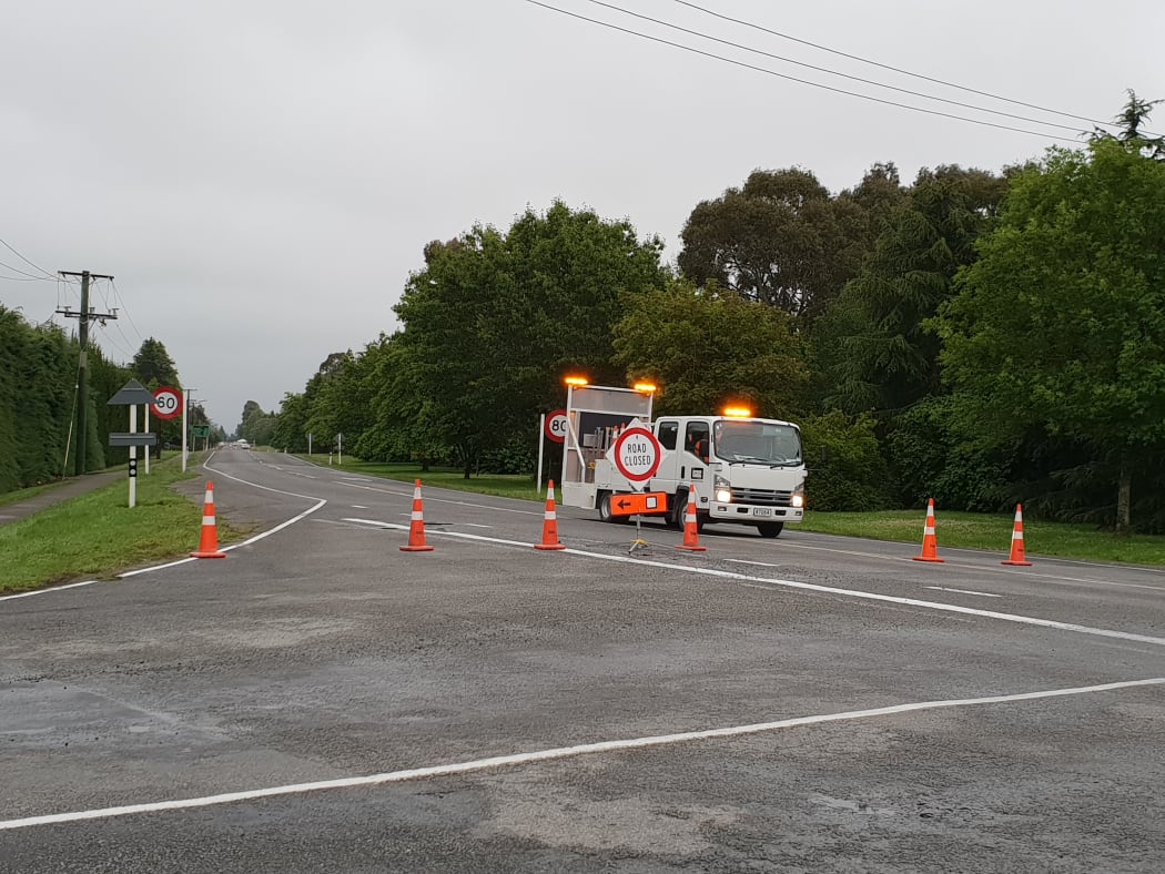 Bangor Road remains shut in Darfield this morning.