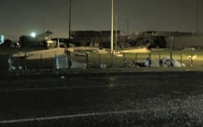 Bay Park Speedway was hit hard by the mini-tornado.